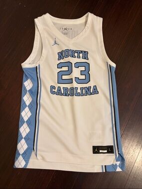 Michael Jordan White and Carolina Blue North Carolina #23 Basketball Jersey